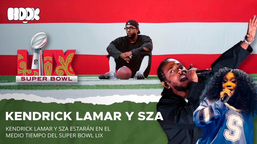 Kendrick Lamar y SZA en el medio tiempo del Super Bowl