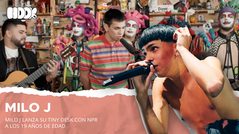 ilo J interpretando temas de su álbum LA VIDA ERA MÁS CORTA en el Tiny Desk de NPR junto a la murga Agarrate Catalina.