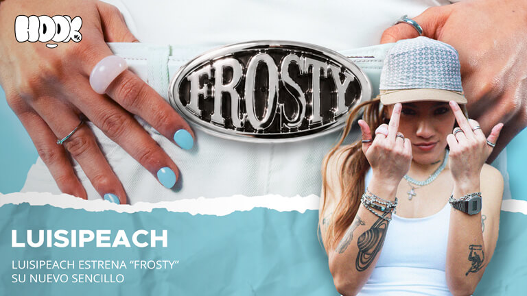 La rapera mexicana Luisipeach posando para el lanzamiento promocional de su sencillo Frosty.