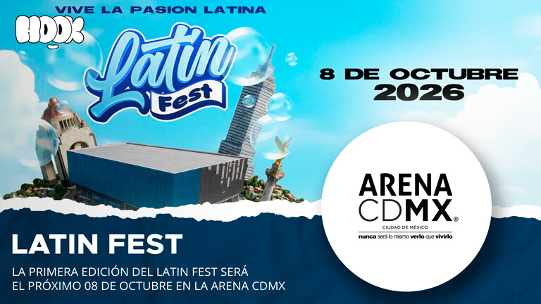 Cartel oficial de LATIN FEST Arena CDMX 2026 con detalles de boletos en Superboletos.